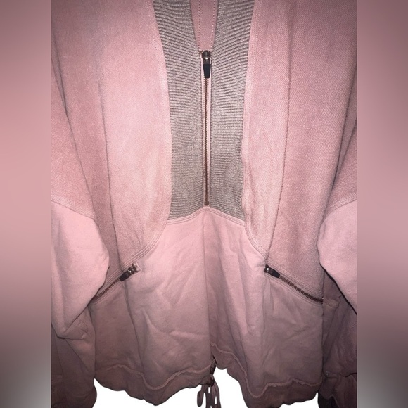 {NWOT Free People Movement Mauve Quarter Zip Pullover Comfy Jacket Size Large} - Picture 3 of 10